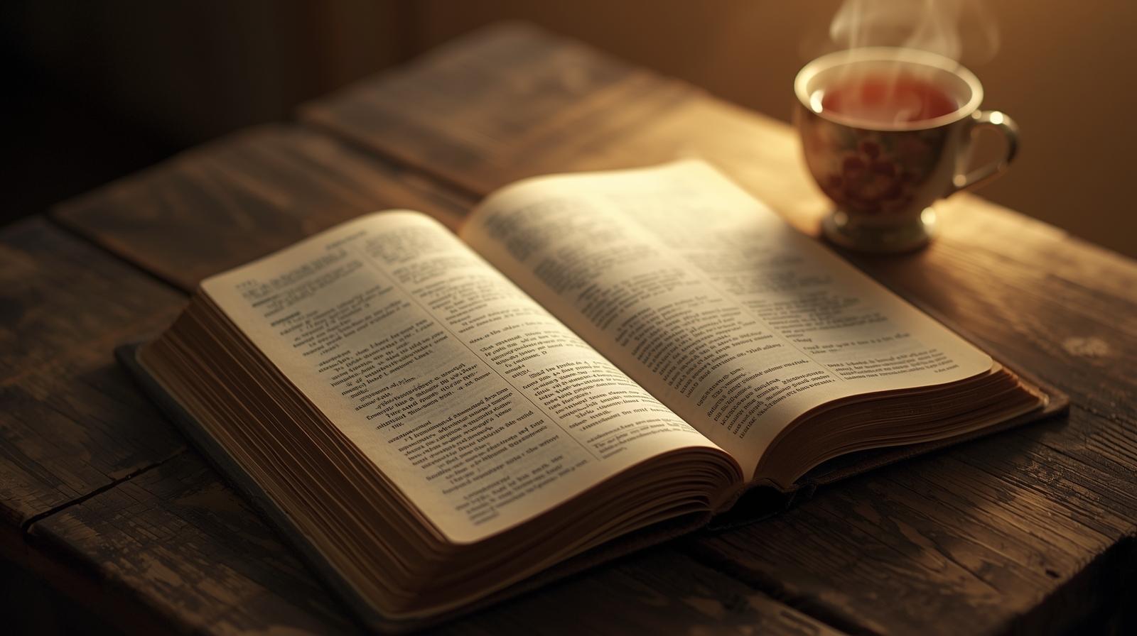 Open Bible during morning devotion